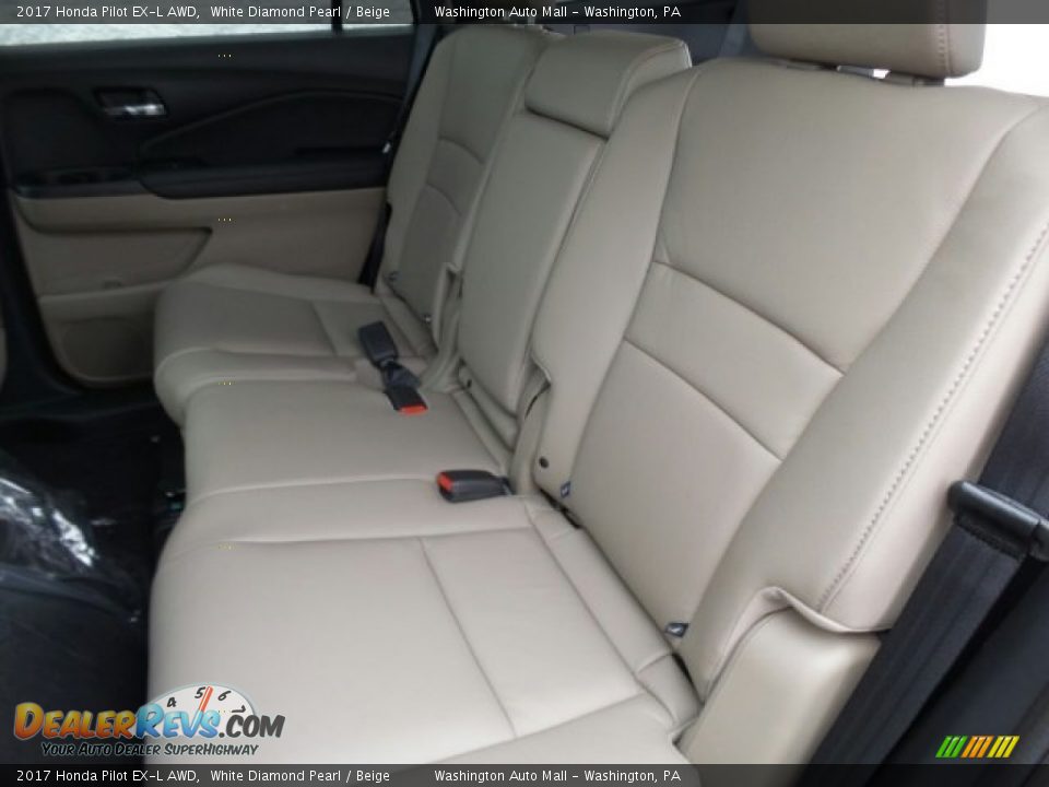 2017 Honda Pilot EX-L AWD White Diamond Pearl / Beige Photo #11