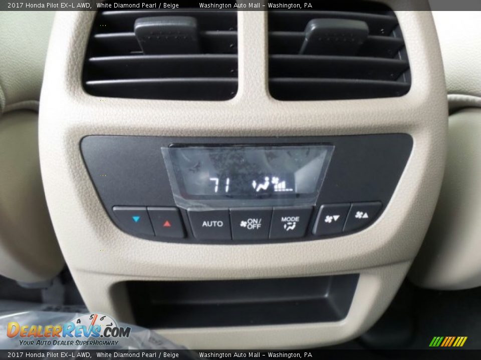 2017 Honda Pilot EX-L AWD White Diamond Pearl / Beige Photo #14