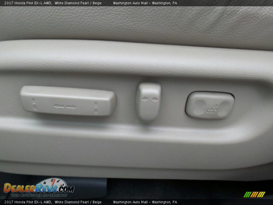 2017 Honda Pilot EX-L AWD White Diamond Pearl / Beige Photo #17