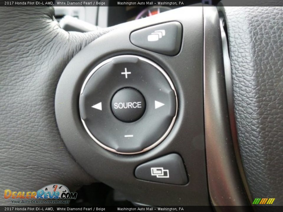 2017 Honda Pilot EX-L AWD White Diamond Pearl / Beige Photo #21