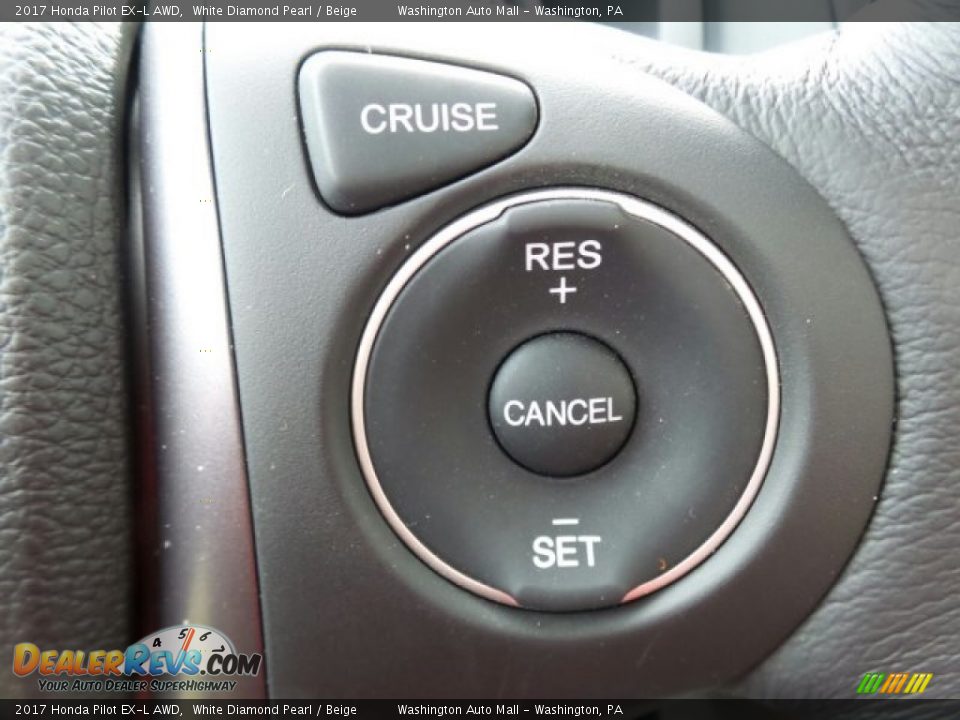 2017 Honda Pilot EX-L AWD White Diamond Pearl / Beige Photo #24