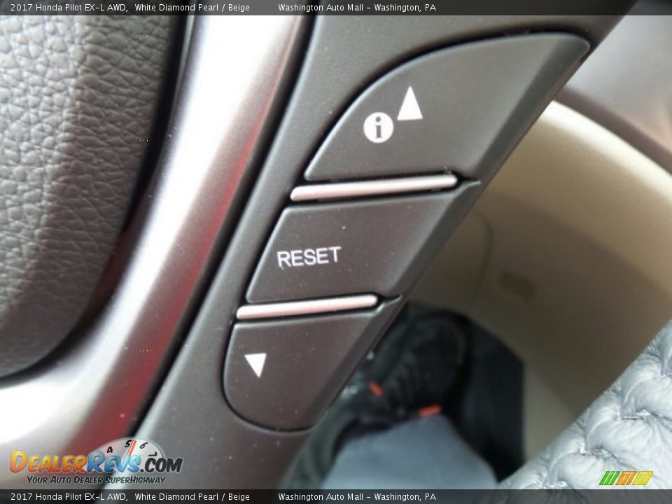 2017 Honda Pilot EX-L AWD White Diamond Pearl / Beige Photo #25