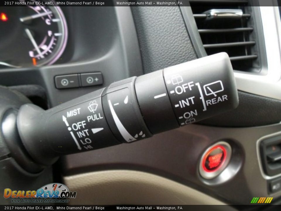 2017 Honda Pilot EX-L AWD White Diamond Pearl / Beige Photo #26