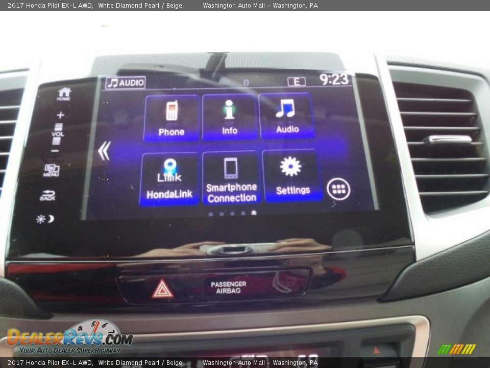 2017 Honda Pilot EX-L AWD White Diamond Pearl / Beige Photo #28