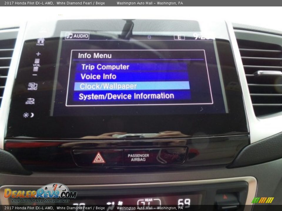 2017 Honda Pilot EX-L AWD White Diamond Pearl / Beige Photo #29