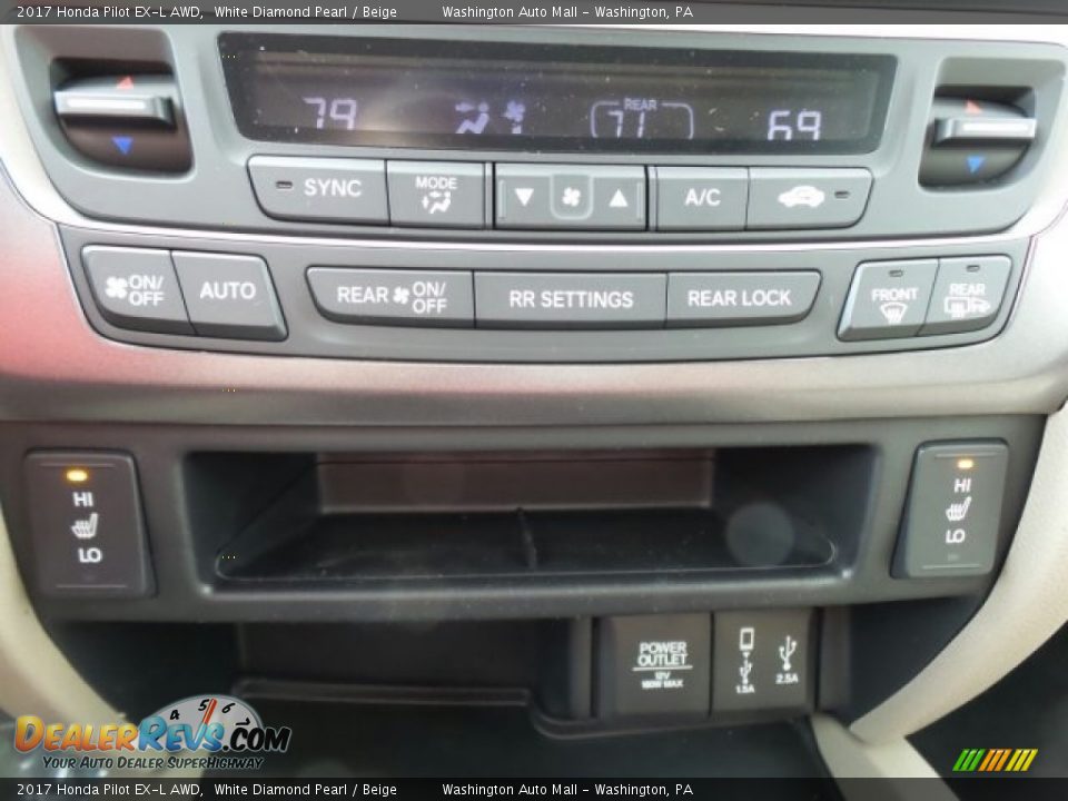 2017 Honda Pilot EX-L AWD White Diamond Pearl / Beige Photo #31
