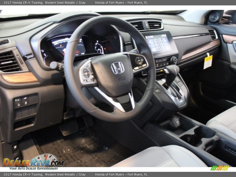 2017 Honda CR-V Touring Modern Steel Metallic / Gray Photo #12