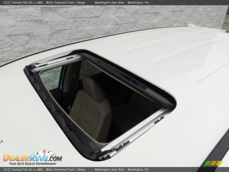 2017 Honda Pilot EX-L AWD White Diamond Pearl / Beige Photo #36