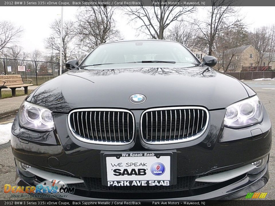 2012 BMW 3 Series 335i xDrive Coupe Black Sapphire Metallic / Coral Red/Black Photo #9