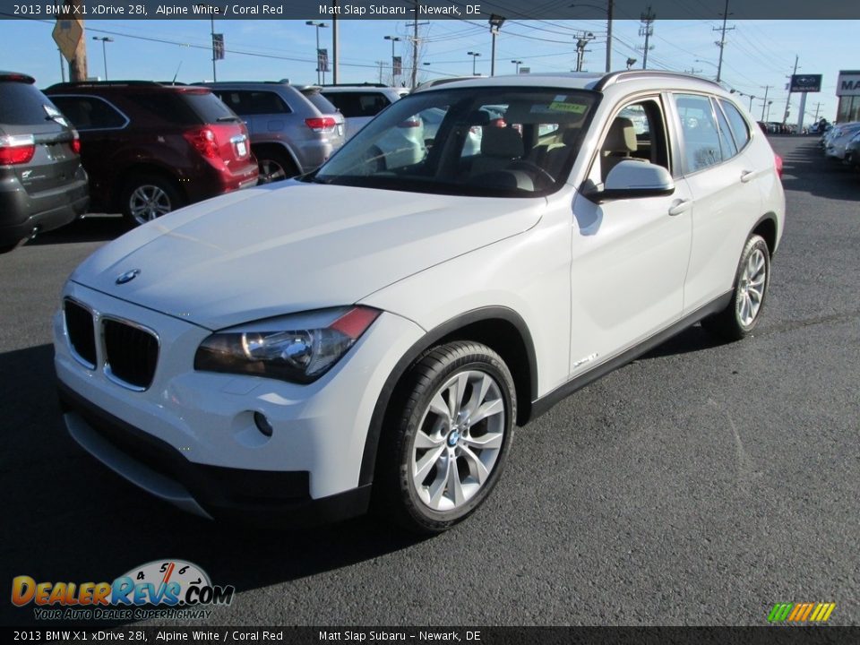 2013 BMW X1 xDrive 28i Alpine White / Coral Red Photo #2