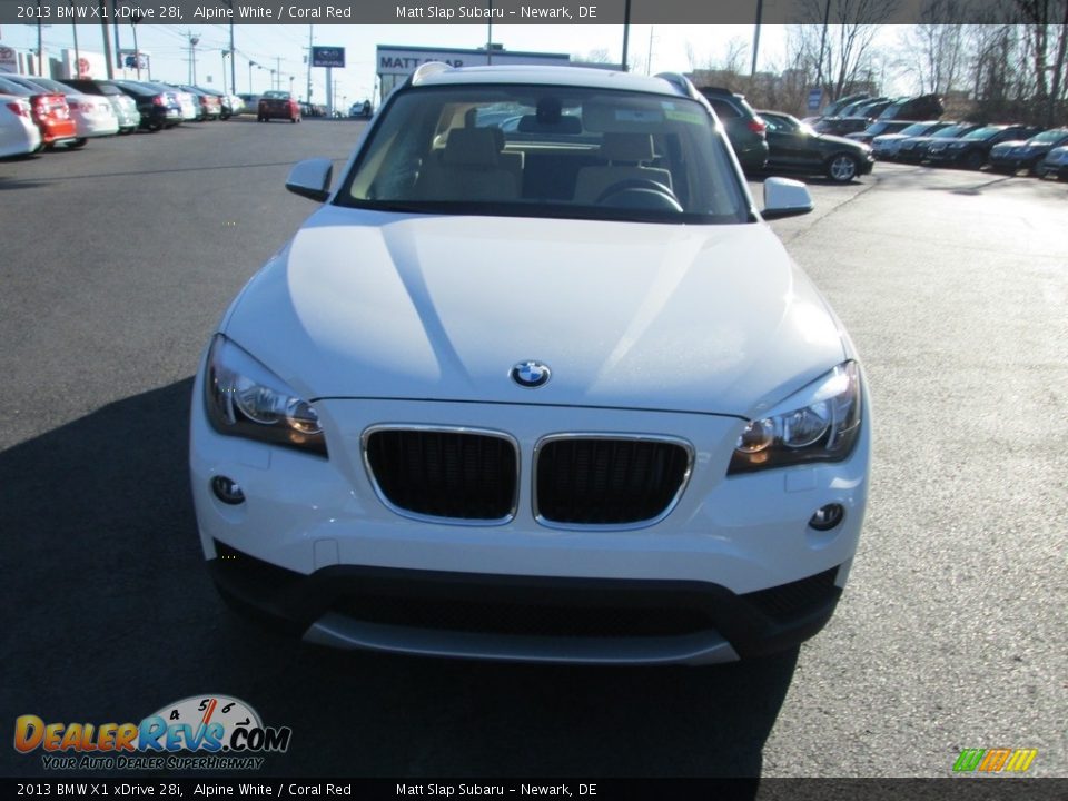 2013 BMW X1 xDrive 28i Alpine White / Coral Red Photo #3