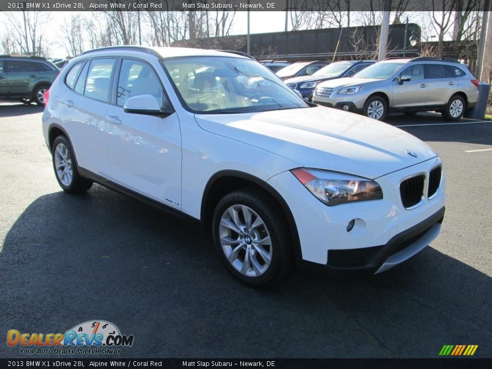 2013 BMW X1 xDrive 28i Alpine White / Coral Red Photo #4