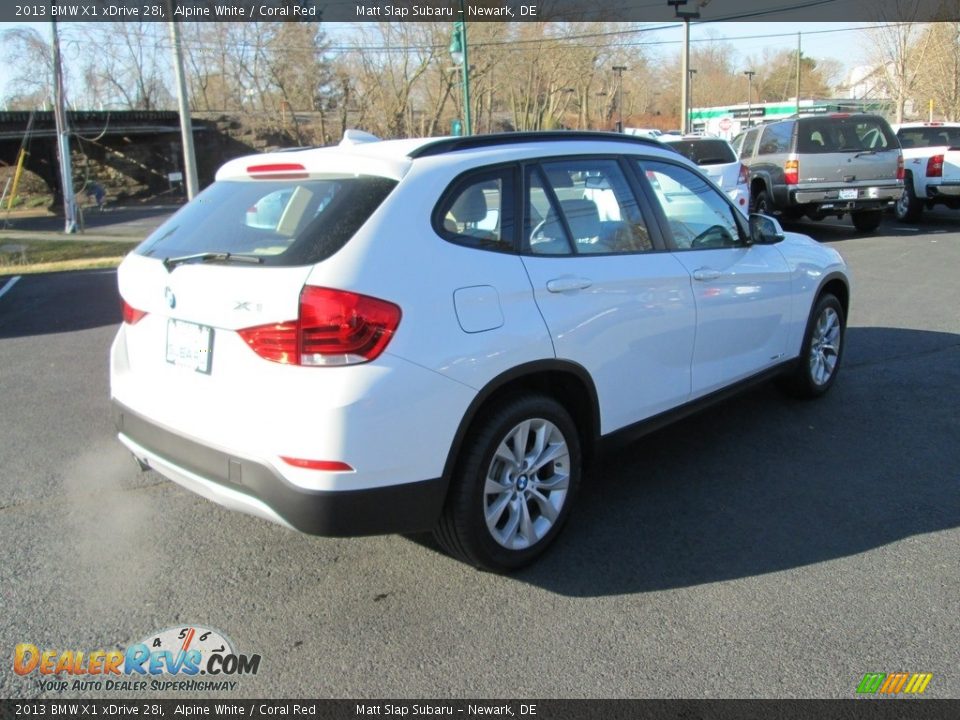 2013 BMW X1 xDrive 28i Alpine White / Coral Red Photo #6