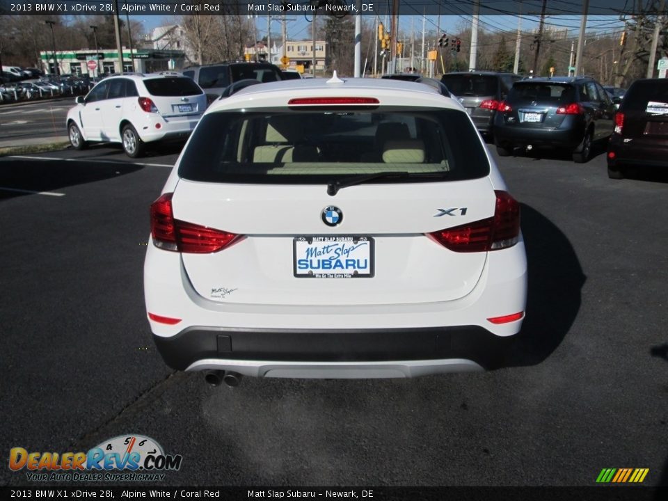 2013 BMW X1 xDrive 28i Alpine White / Coral Red Photo #7
