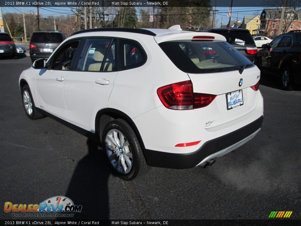 2013 BMW X1 xDrive 28i Alpine White / Coral Red Photo #8