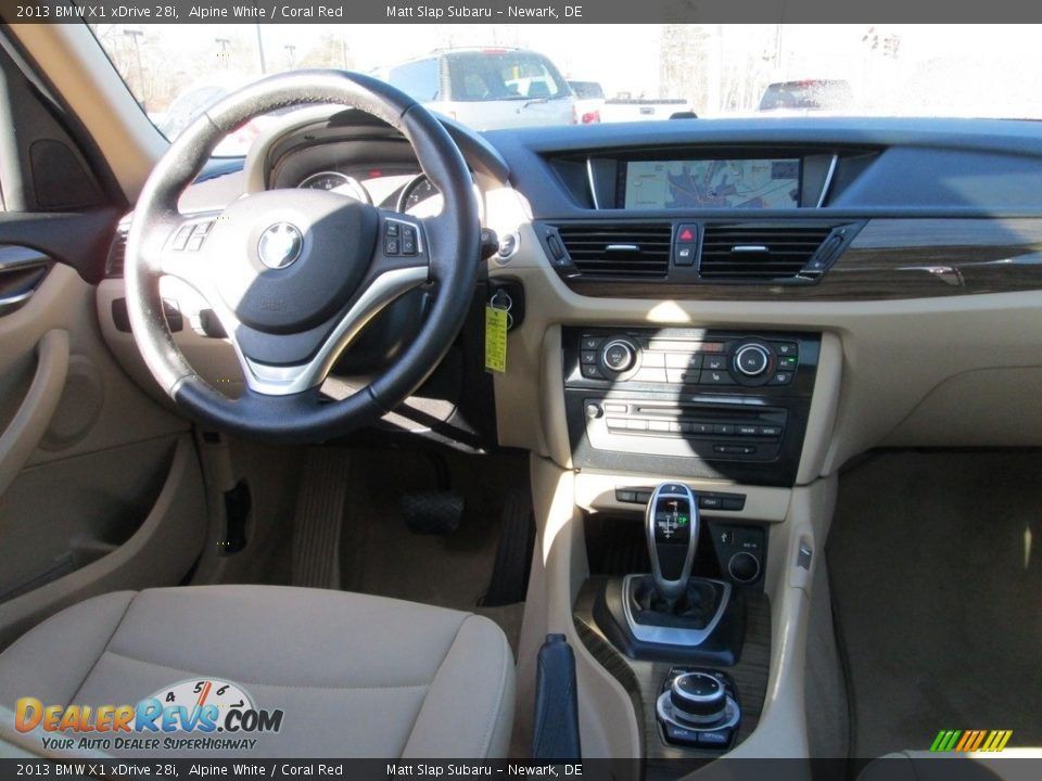 2013 BMW X1 xDrive 28i Alpine White / Coral Red Photo #10