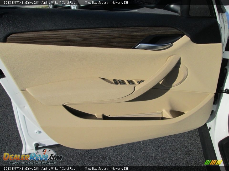 2013 BMW X1 xDrive 28i Alpine White / Coral Red Photo #13