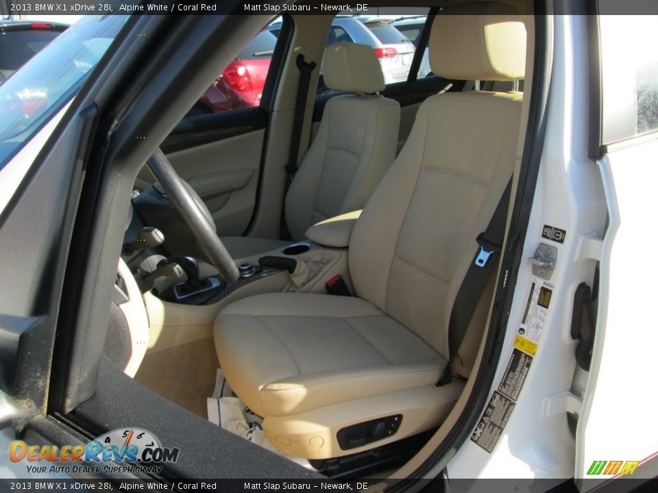 2013 BMW X1 xDrive 28i Alpine White / Coral Red Photo #15