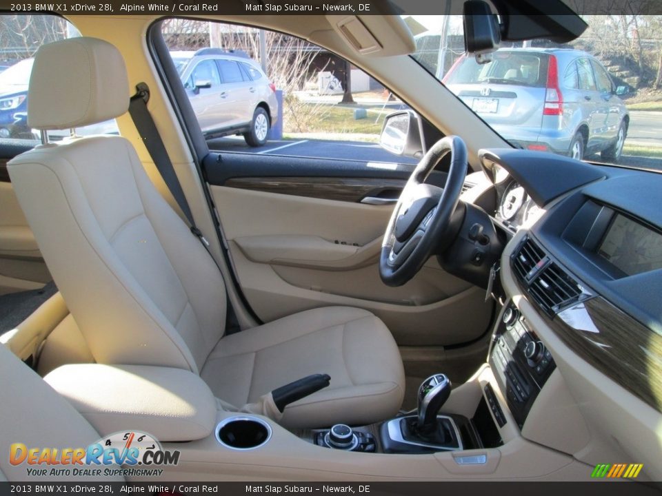 2013 BMW X1 xDrive 28i Alpine White / Coral Red Photo #16