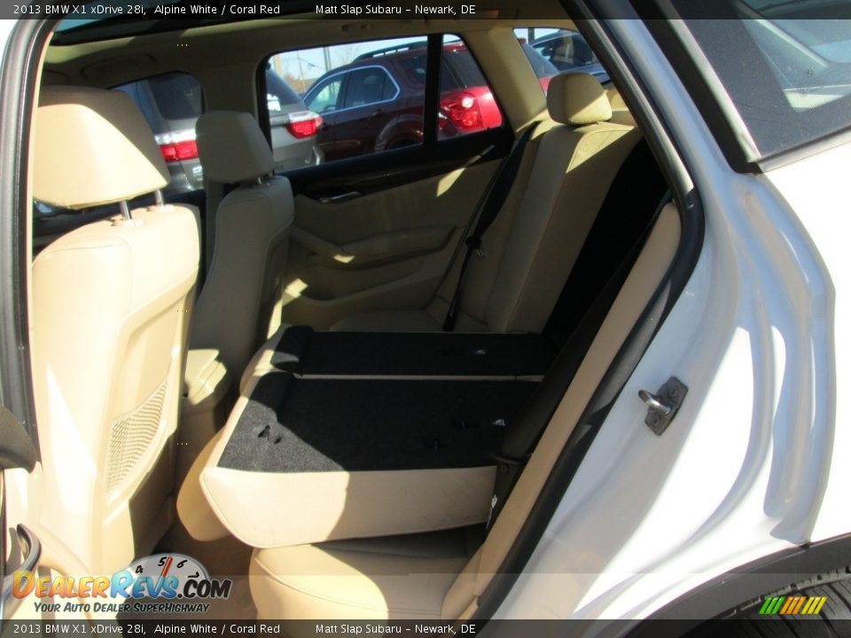2013 BMW X1 xDrive 28i Alpine White / Coral Red Photo #21