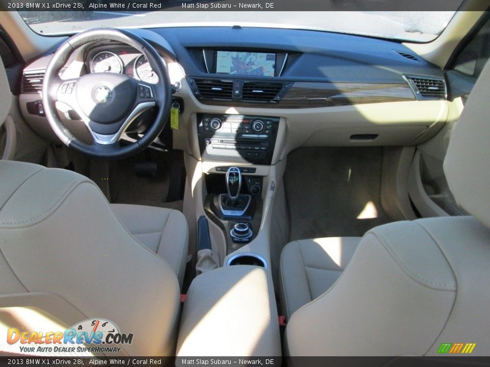 2013 BMW X1 xDrive 28i Alpine White / Coral Red Photo #24