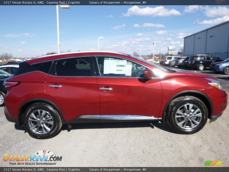 2017 Nissan Murano SL AWD Cayenne Red / Graphite Photo #7
