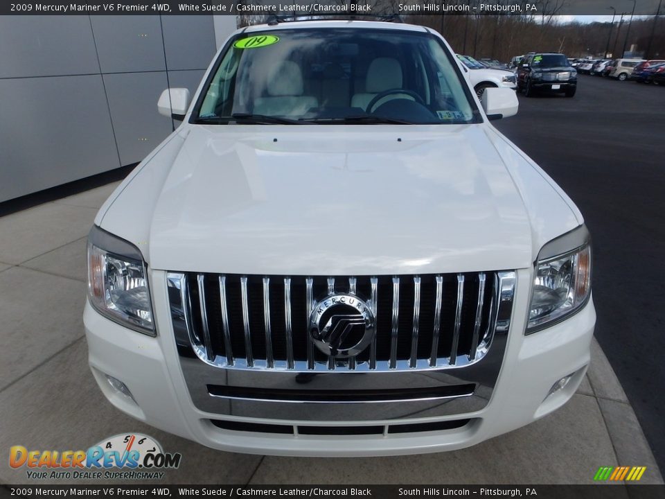 2009 Mercury Mariner V6 Premier 4WD White Suede / Cashmere Leather/Charcoal Black Photo #8