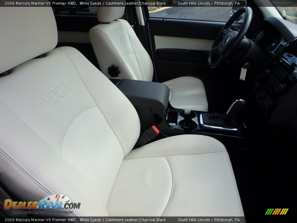 2009 Mercury Mariner V6 Premier 4WD White Suede / Cashmere Leather/Charcoal Black Photo #10