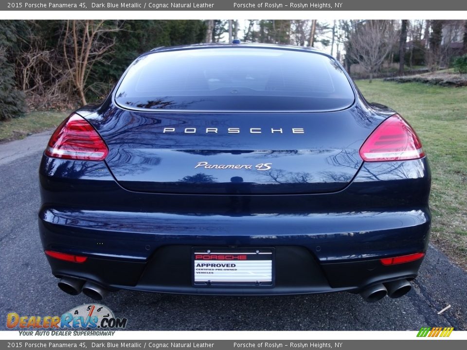 2015 Porsche Panamera 4S Dark Blue Metallic / Cognac Natural Leather Photo #5