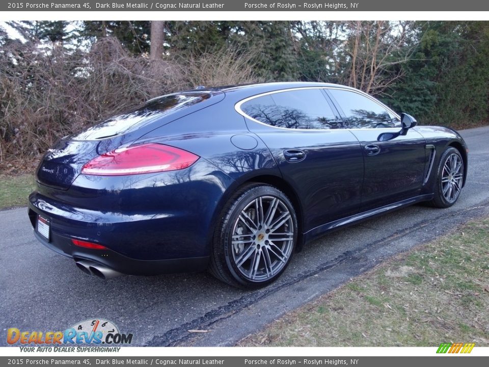 2015 Porsche Panamera 4S Dark Blue Metallic / Cognac Natural Leather Photo #6