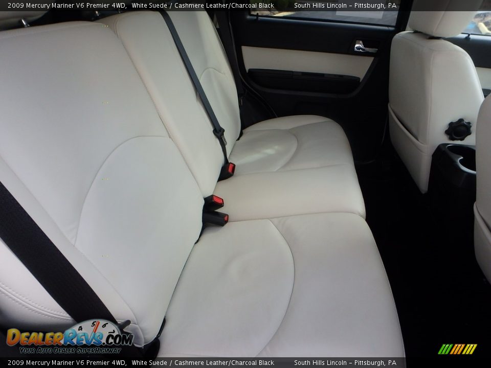 2009 Mercury Mariner V6 Premier 4WD White Suede / Cashmere Leather/Charcoal Black Photo #13