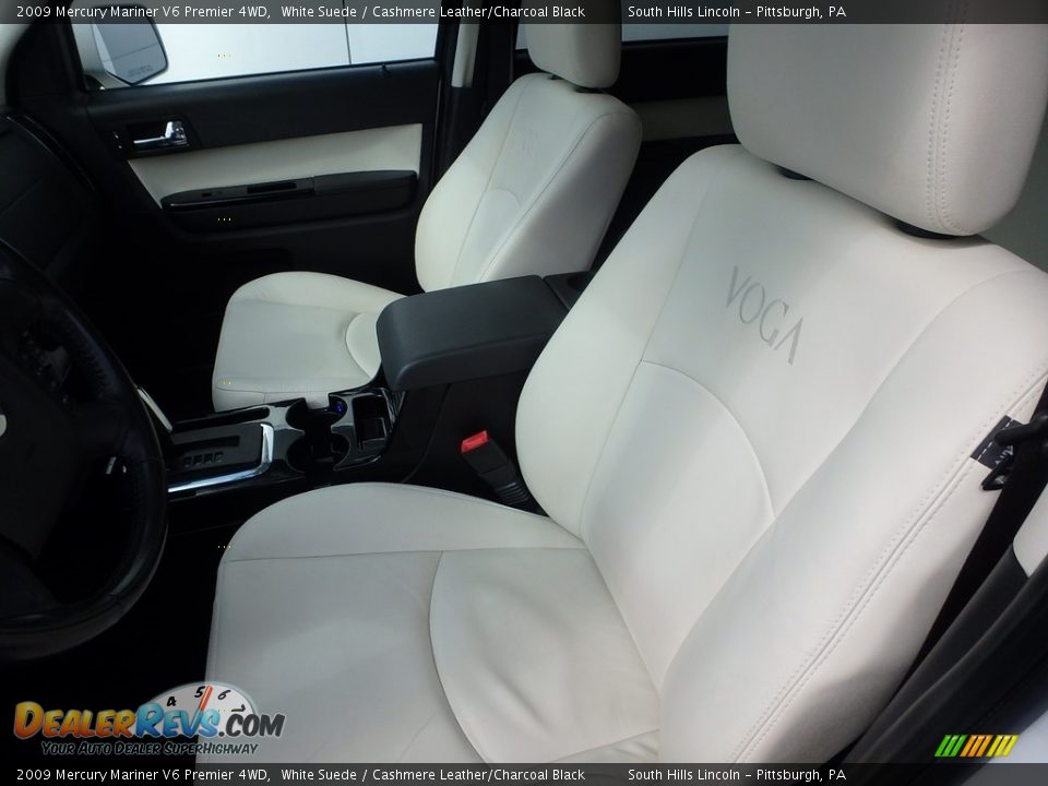 2009 Mercury Mariner V6 Premier 4WD White Suede / Cashmere Leather/Charcoal Black Photo #16