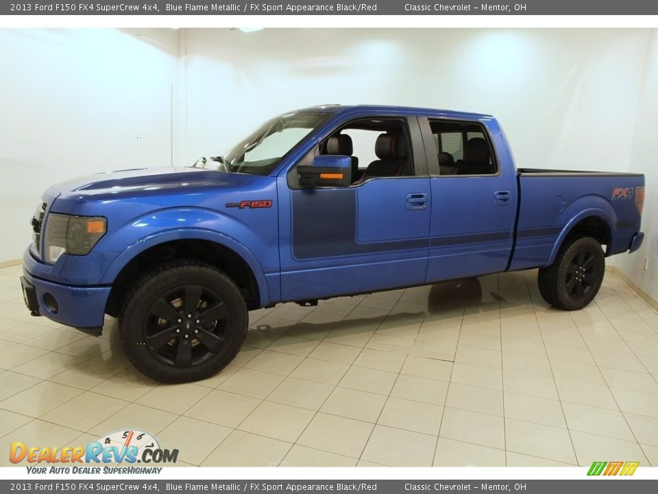 2013 Ford F150 FX4 SuperCrew 4x4 Blue Flame Metallic / FX Sport Appearance Black/Red Photo #3