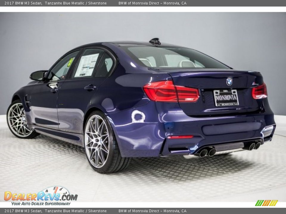 2017 BMW M3 Sedan Tanzanite Blue Metallic / Silverstone Photo #3