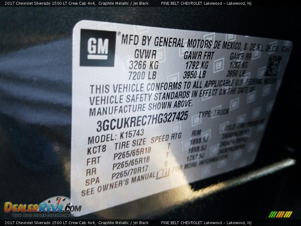2017 Chevrolet Silverado 1500 LT Crew Cab 4x4 Graphite Metallic / Jet Black Photo #7