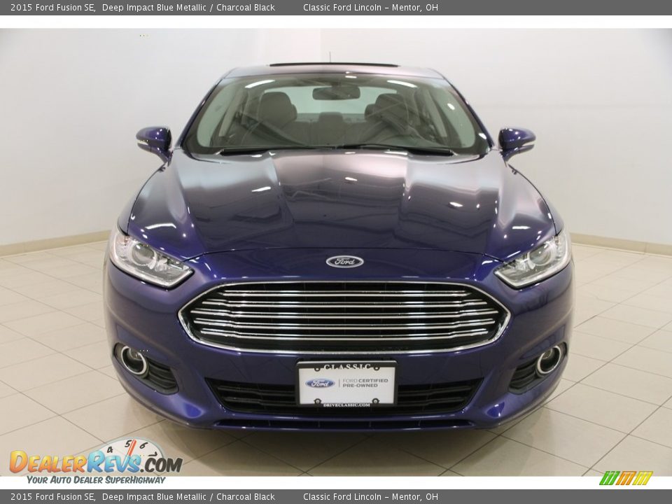 2015 Ford Fusion SE Deep Impact Blue Metallic / Charcoal Black Photo #2