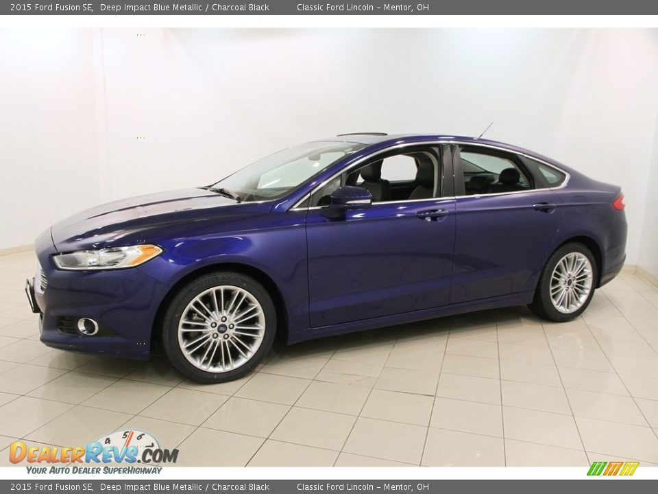 2015 Ford Fusion SE Deep Impact Blue Metallic / Charcoal Black Photo #3