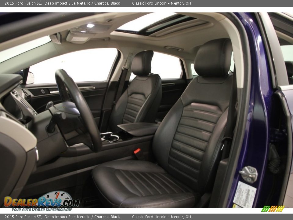 2015 Ford Fusion SE Deep Impact Blue Metallic / Charcoal Black Photo #5