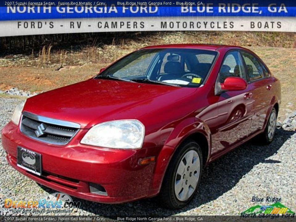 2007 Suzuki Forenza Sedan Fusion Red Metallic / Grey Photo #1