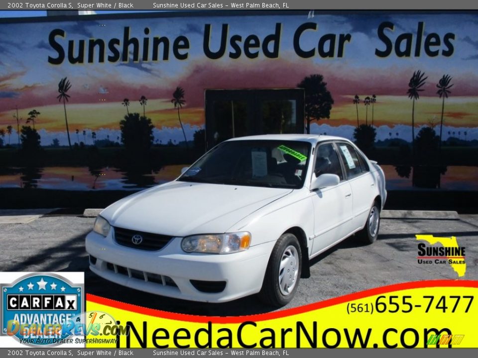 2002 Toyota Corolla S Super White / Black Photo #1
