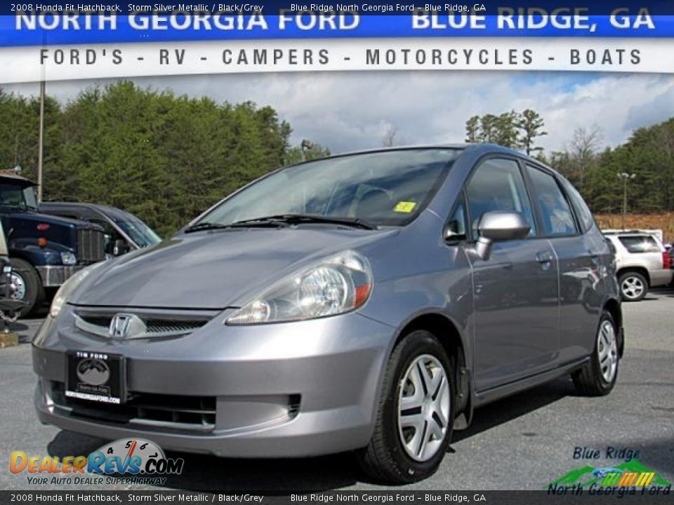 2008 Honda Fit Hatchback Storm Silver Metallic / Black/Grey Photo #1