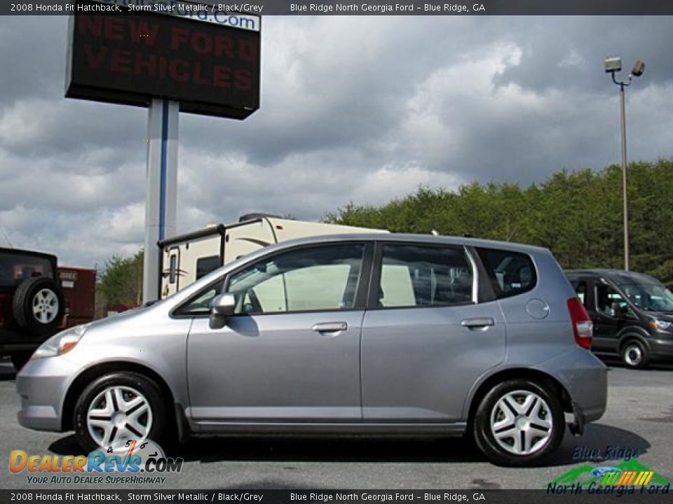 2008 Honda Fit Hatchback Storm Silver Metallic / Black/Grey Photo #2