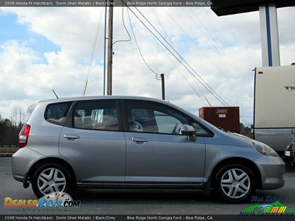 2008 Honda Fit Hatchback Storm Silver Metallic / Black/Grey Photo #6