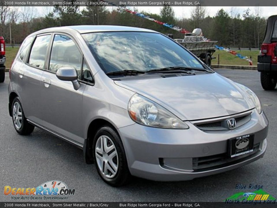 2008 Honda Fit Hatchback Storm Silver Metallic / Black/Grey Photo #7