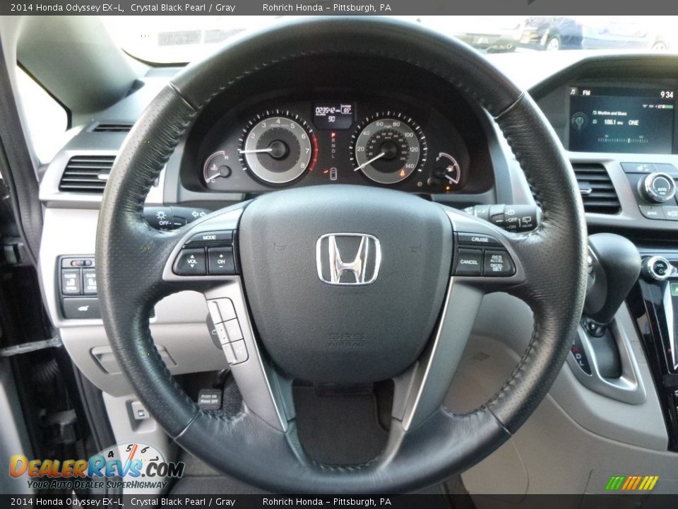 2014 Honda Odyssey EX-L Crystal Black Pearl / Gray Photo #22
