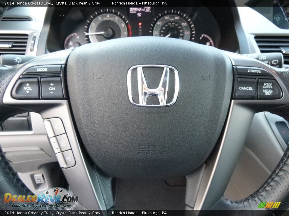 2014 Honda Odyssey EX-L Crystal Black Pearl / Gray Photo #23