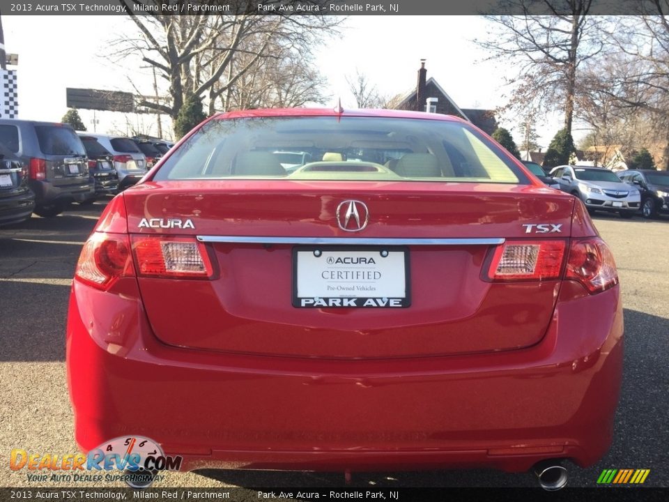 2013 Acura TSX Technology Milano Red / Parchment Photo #4