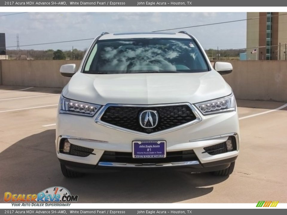 2017 Acura MDX Advance SH-AWD White Diamond Pearl / Espresso Photo #2