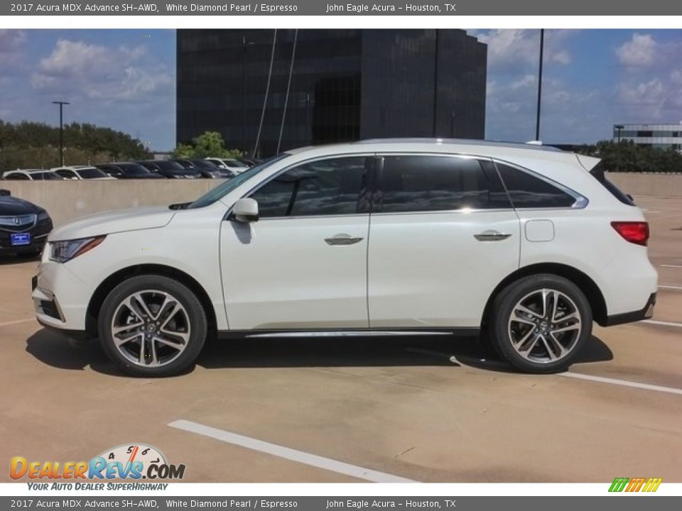 2017 Acura MDX Advance SH-AWD White Diamond Pearl / Espresso Photo #4