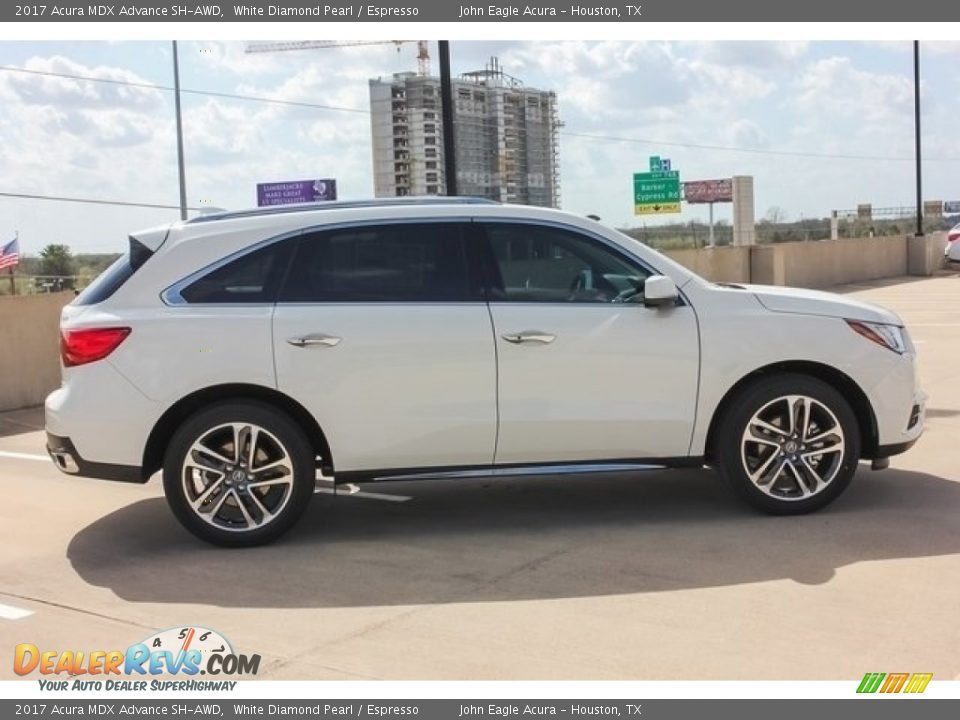 2017 Acura MDX Advance SH-AWD White Diamond Pearl / Espresso Photo #8